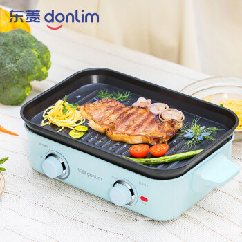 東菱（Donlim）多功能鍋料理鍋火鍋鍋炒菜機電炒鍋電蒸鍋電燒烤鍋電火鍋蒸鍋家用電煮鍋  DL-5701 （薄荷綠）