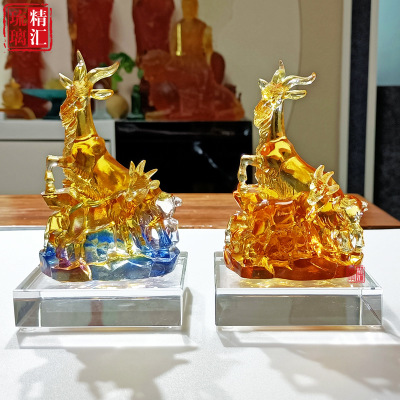 广州五羊雕像工艺品水晶琉璃摆件广州特色纪念品礼品赠送外宾客户