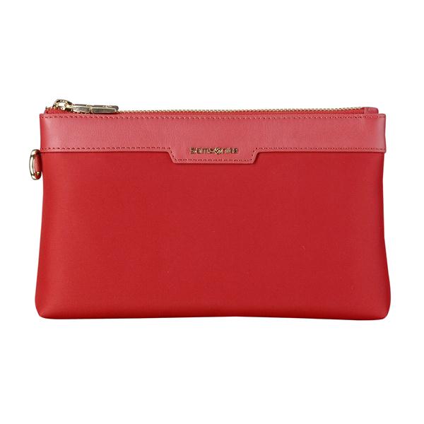 Samsonite/新秀麗手包紅色女BN8牛皮拎包手拿包手提包定制