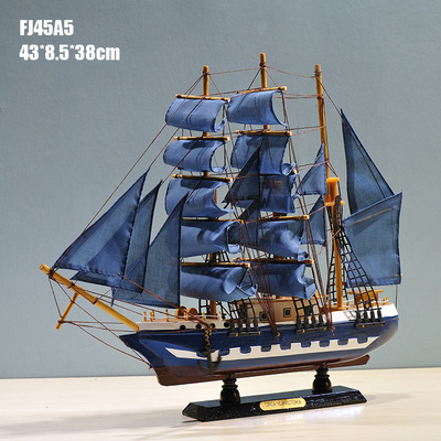 特价促销45cm帆船模型 木质工艺品 手工 帆船  家居摆件 海洋风格 定制LOGO