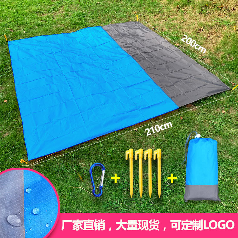 厂家现货户外野营防水沙滩垫便携式可折叠涤纶口袋野餐垫子防潮垫 定制LOGO