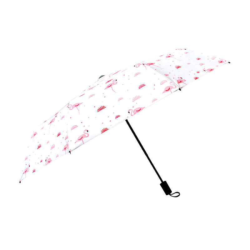 韩国小清新粉红火烈鸟晴雨伞黑胶防紫外线折叠遮阳伞定制