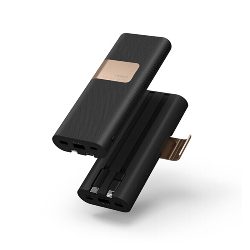 iWALK充电宝20000毫安自带线大容量便携快充移动电源定制适用于iPhone三星华为OPPOvivo