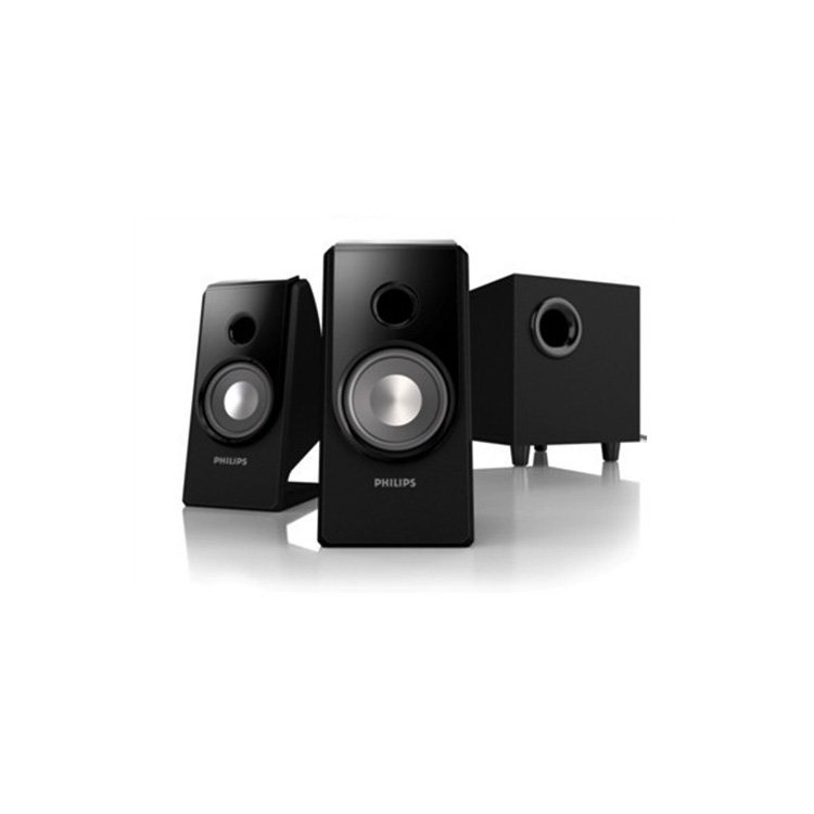 飛利浦Philips SPA2345 電腦多媒體音箱定制 2.1聲道黑色 絲印logo