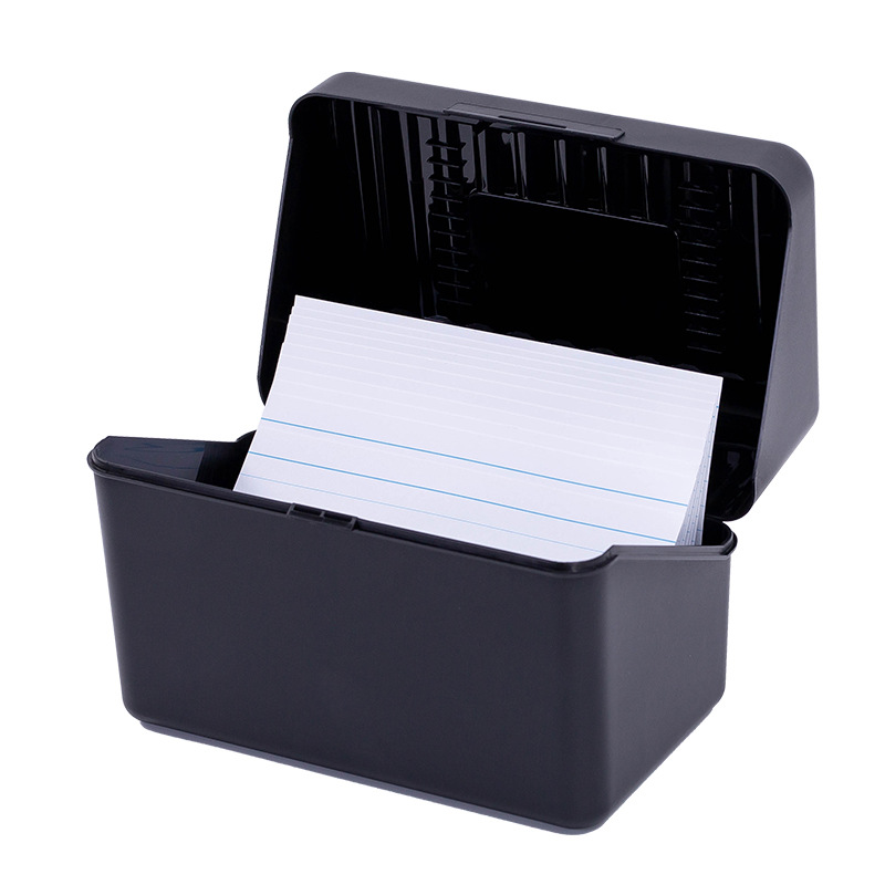 跨境爆款塑料卡片盒 4×6英寸PP简约食谱名片桌面存储盒 定制LOGO